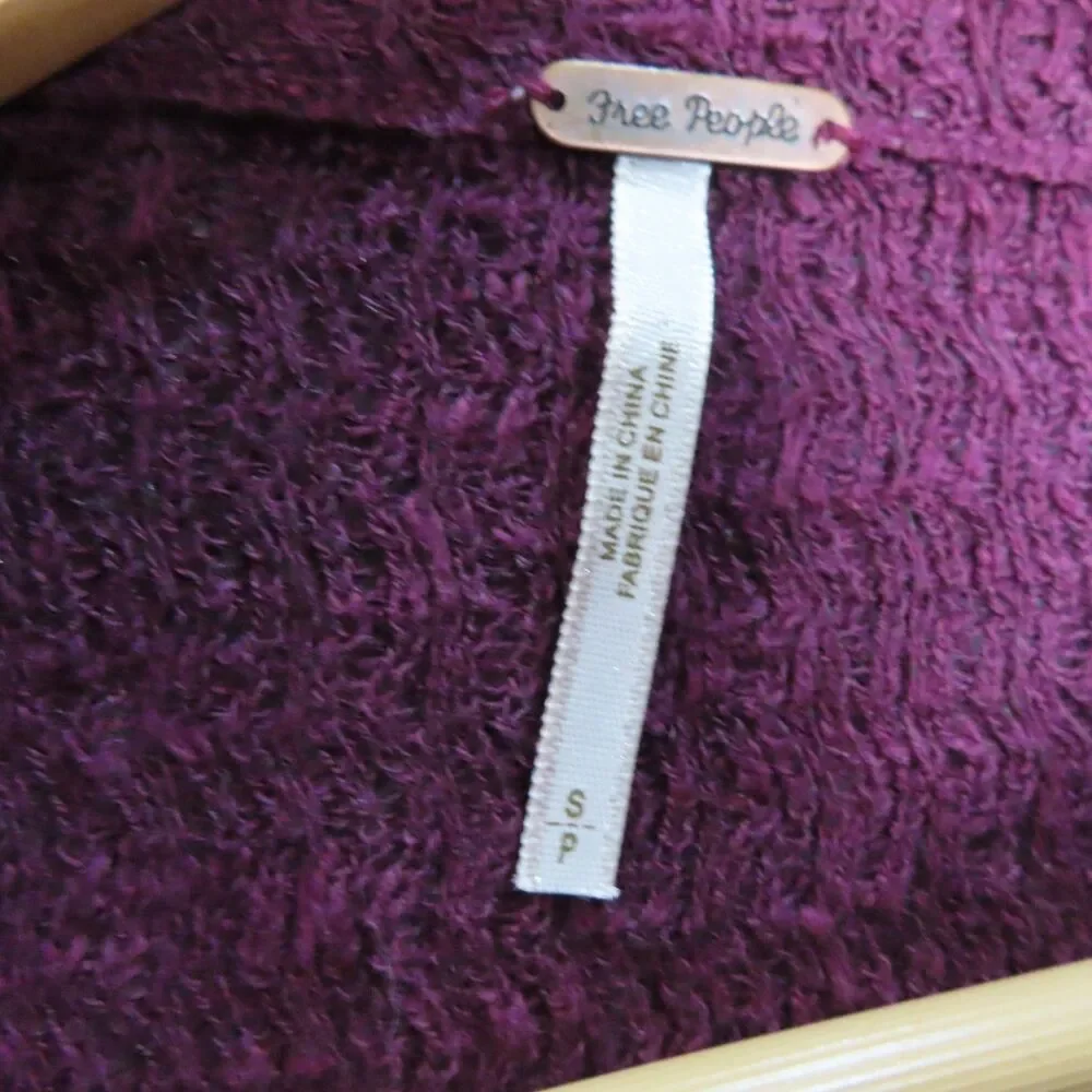Free People Revolve Boho Wrap Sweater‎ Small Linen Blend Asymmetrical Hem Knit